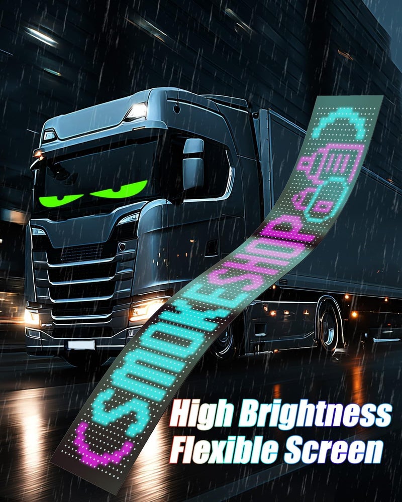 Probapro Devil Eyes Light for Windshield: 35.4"x7.6" LED Eyes Sign with APP & Remote Control - 5V USB Programmable Digital Lighting Display, LED Lights for Trucks - Image 3